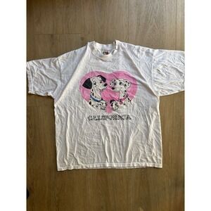 Vintage 90s Disney 101 Dalmatians California T-Shirt Fruit of the Loom XL White